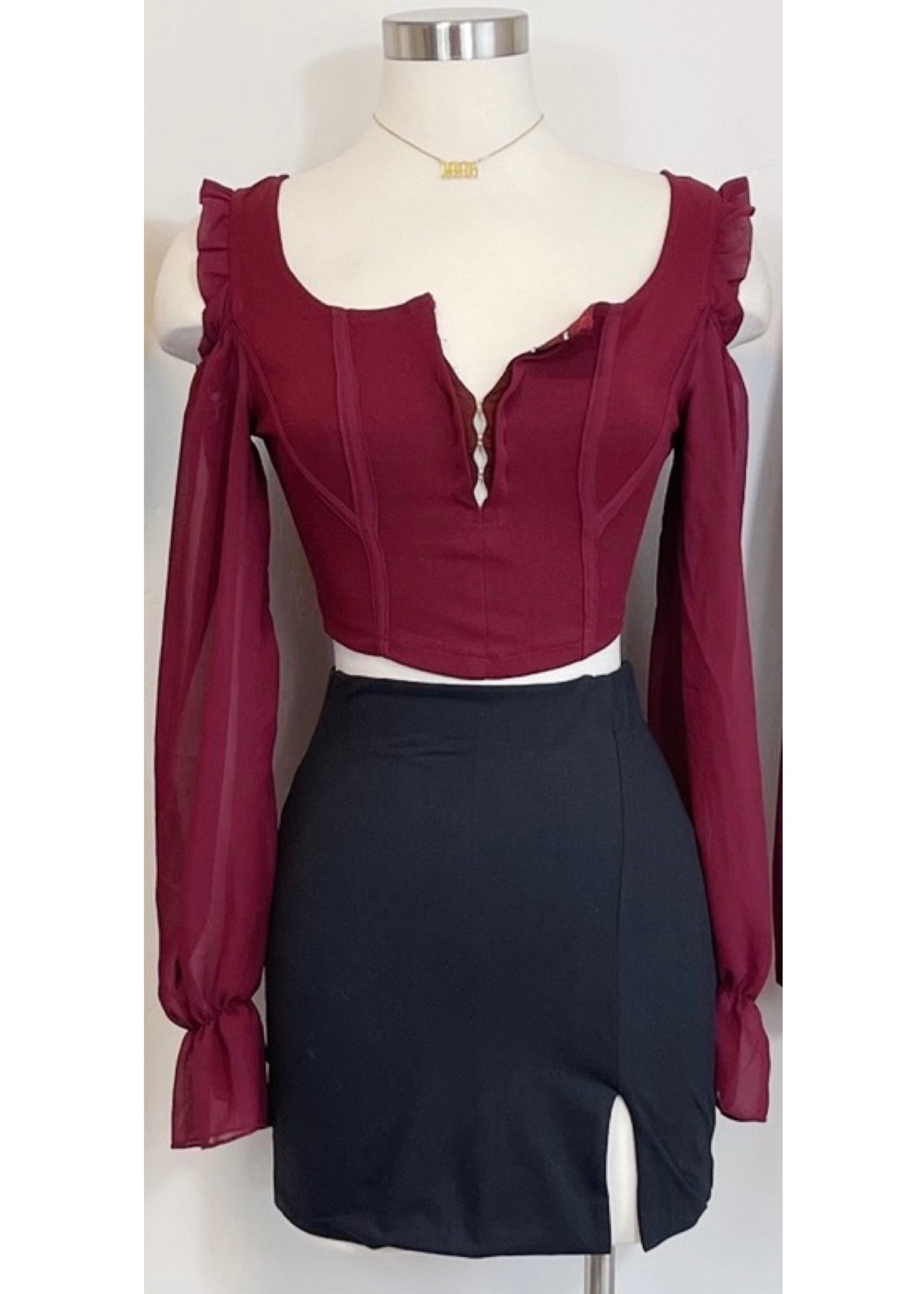 Natalie Top - Burgundy